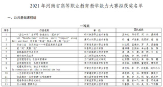 2021年河南省高等职业教育教...